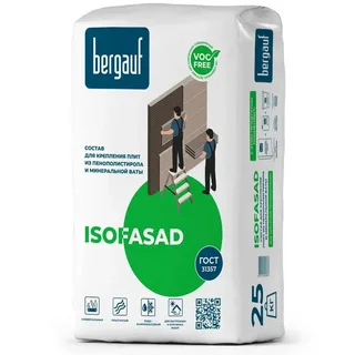 ISOFASAD Состав клеевой на цементном вяжущем для крепления плит из пенополистирола и минеральной ваты