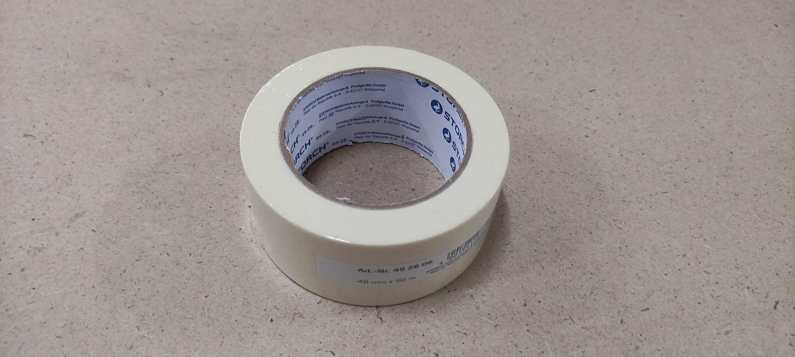 STORCH Лента малярная бумажная, белая, термостойкость до 60°C, размер 48мм х 50м (6/24)