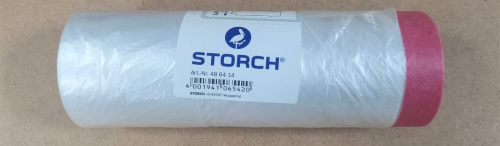 STORCH Укрывная плёнка с клейкой красной лентой, УФ- устойчивость 180 дней 270см х 16м 